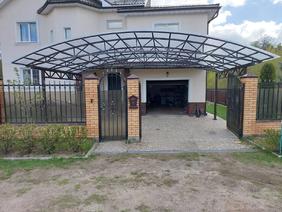 Навеса из поликарбоната, размер 8х5м, поликарбонат цвет прозрачный, толщина 10мм