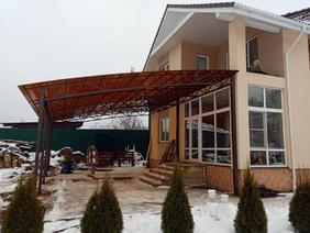 Навеса из поликарбоната, размер 6 x 8м