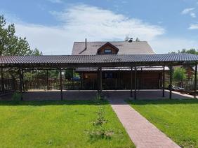 Двухскатный навес из металлочерепицы 9х15м